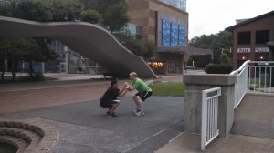 Partner work is part of many #RunChattanooga workouts